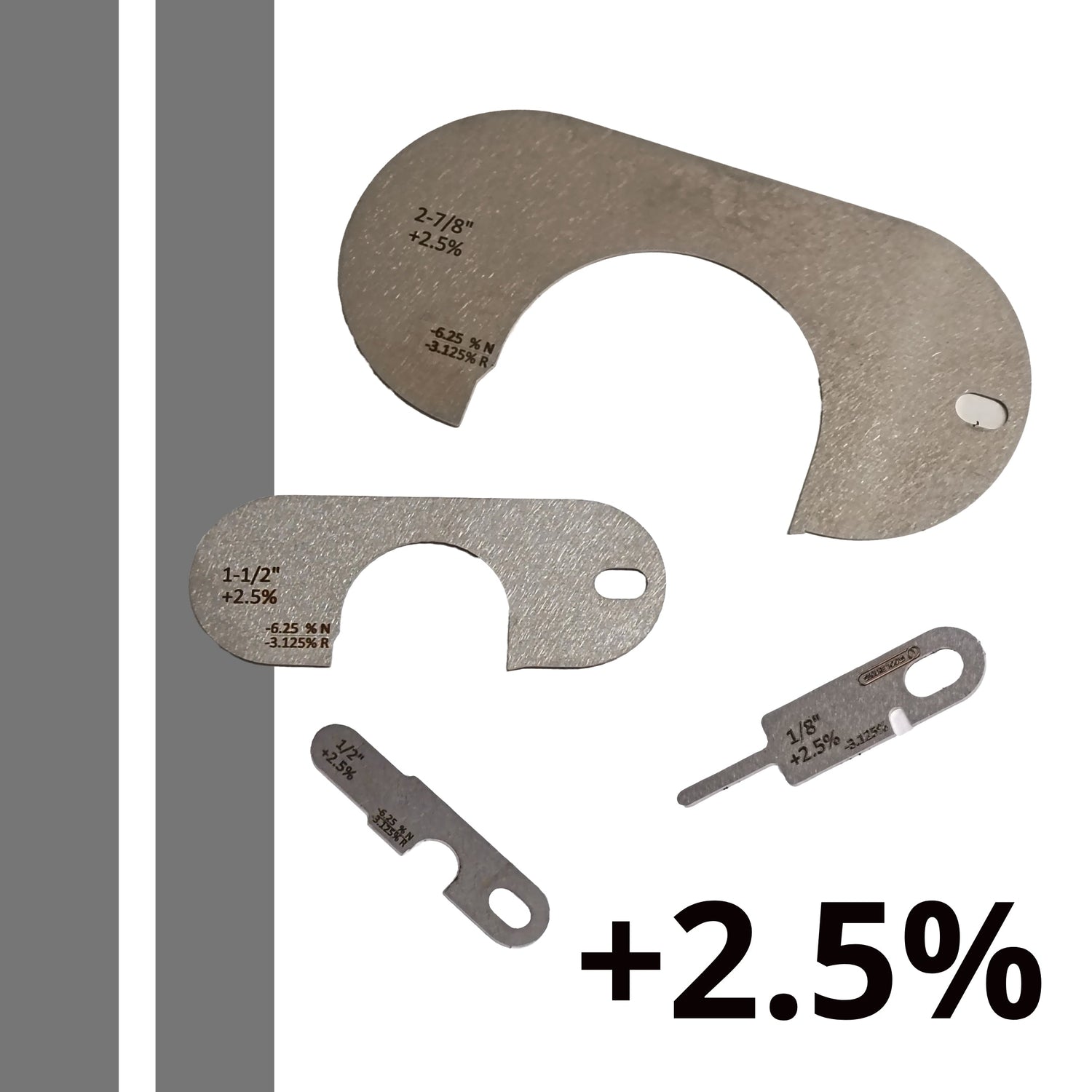 +2.5% Imperial Singular Sheave Gauges