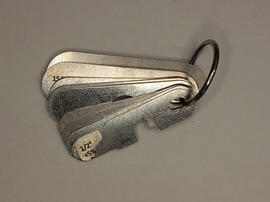 wire rope and sheave gauge  on a grey background