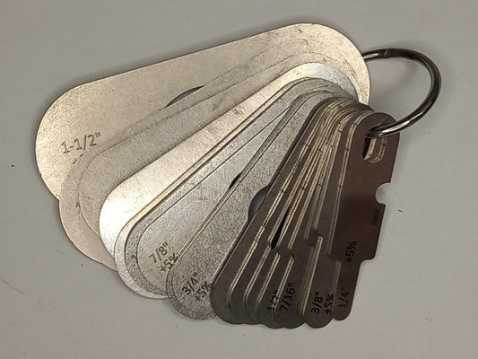 wire rope and sheave gauge  on a grey background