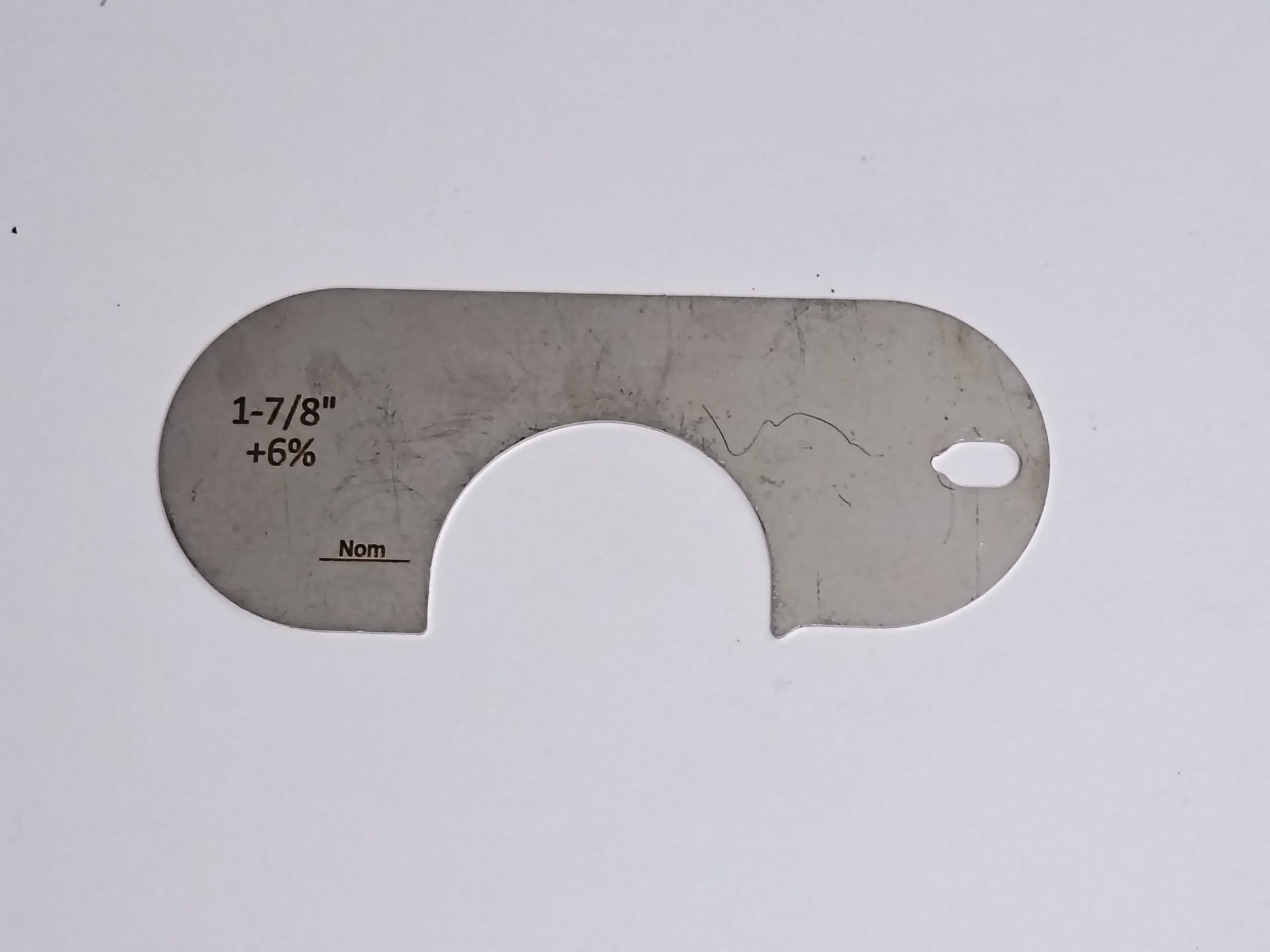 wire rope and sheave gauge  on a grey background