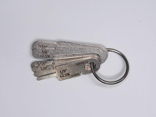 +2.5% Imperial Wire Rope and Sheave Gauge 1/8" to 9/16" (8 Gauges)