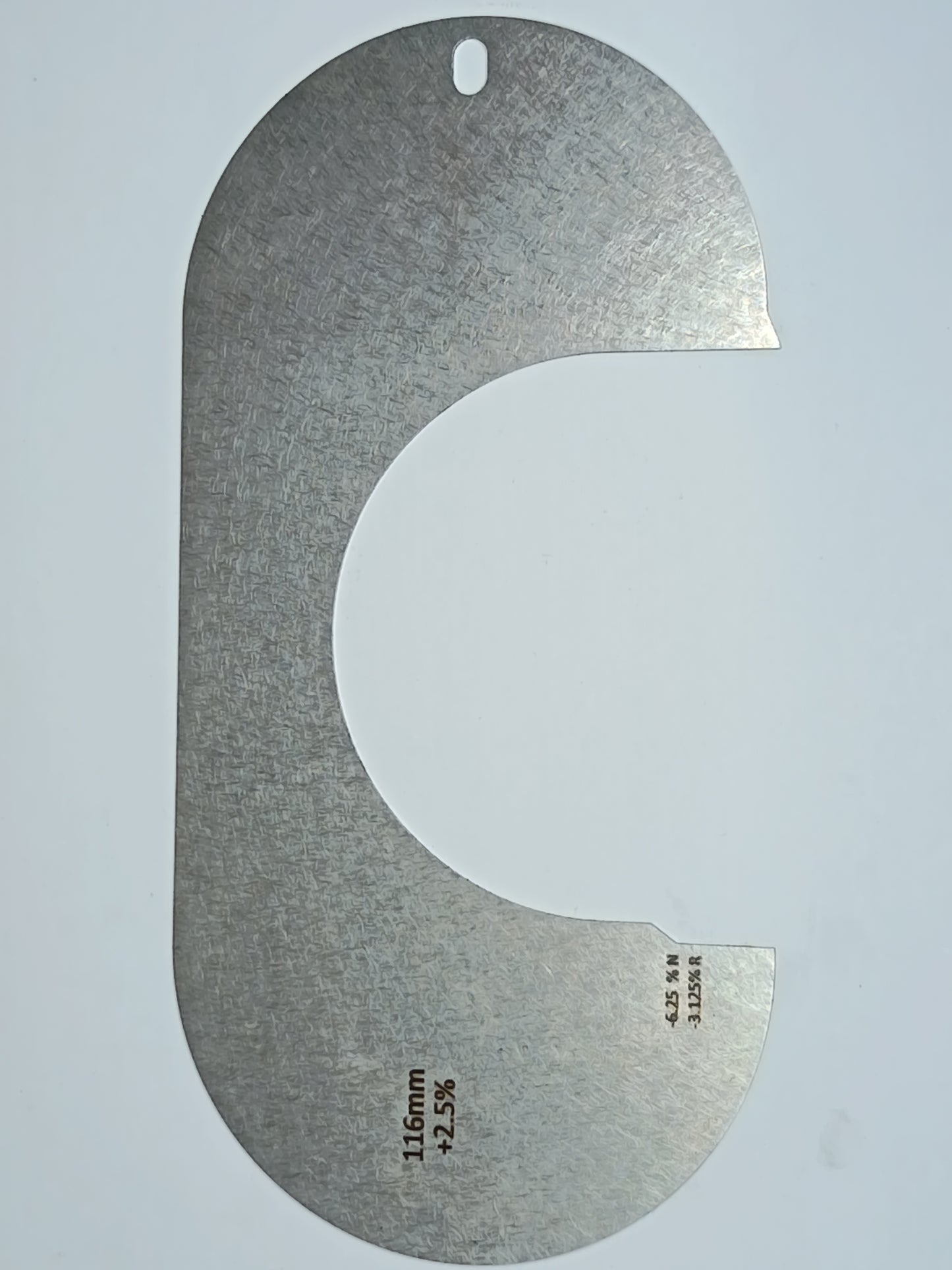 wire rope and sheave gauge  on a grey background