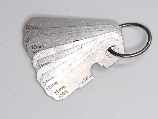 wire rope and sheave gauge  on a grey background