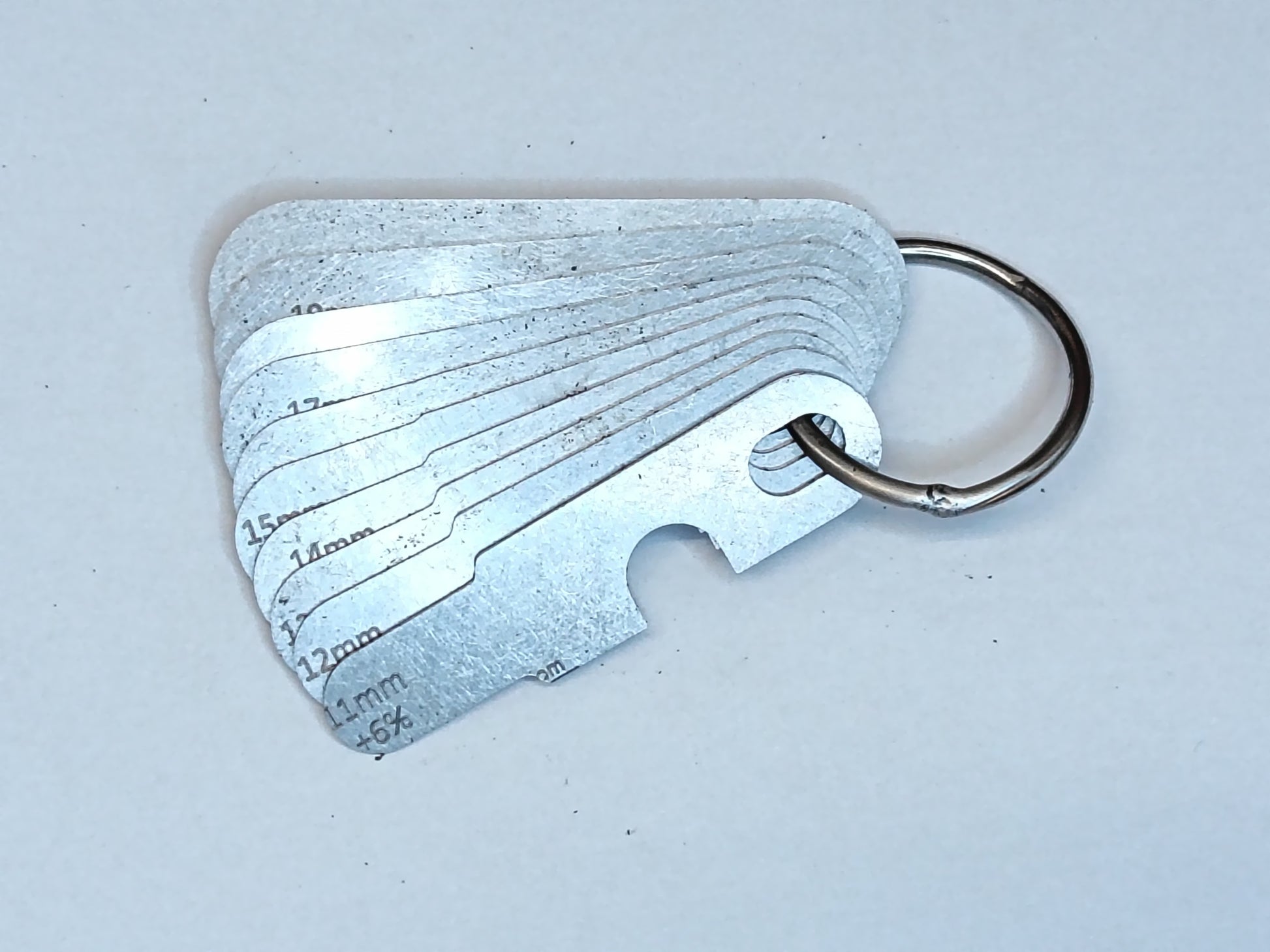 wire rope and sheave gauge  on a grey background