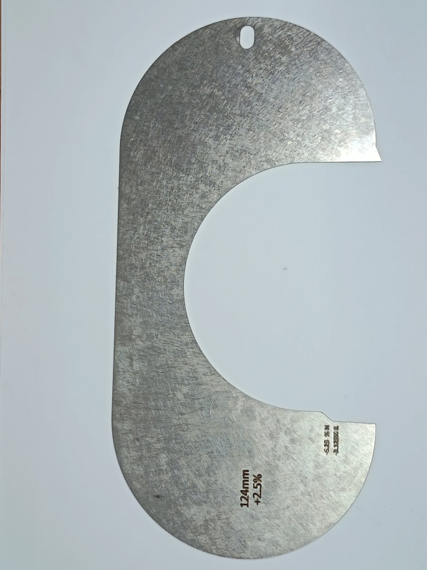 wire rope and sheave gauge  on a grey background