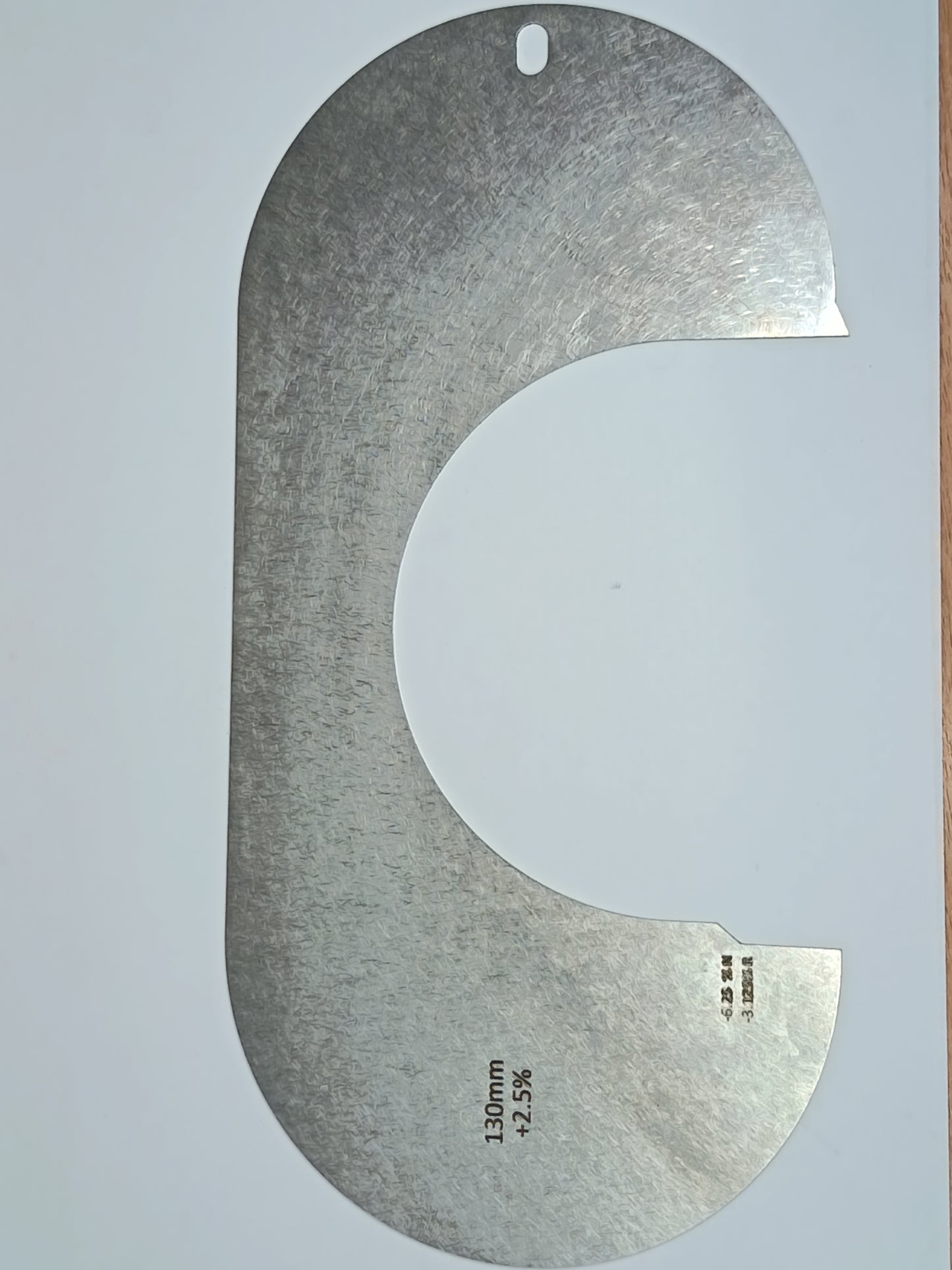 wire rope and sheave gauge  on a grey background