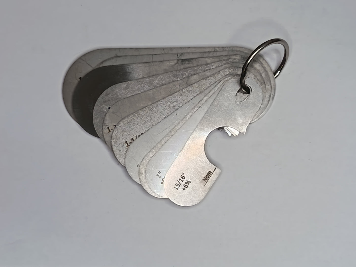wire rope and sheave gauge  on a grey background