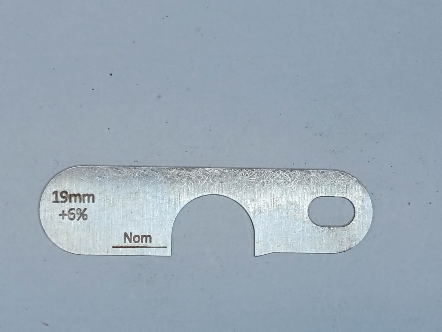 wire rope and sheave gauge  on a grey background