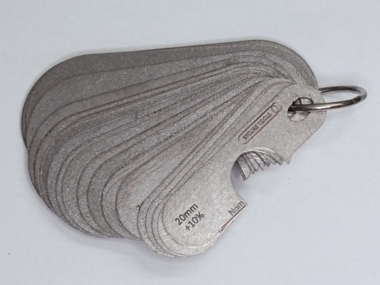 wire rope and sheave gauge  on a grey background