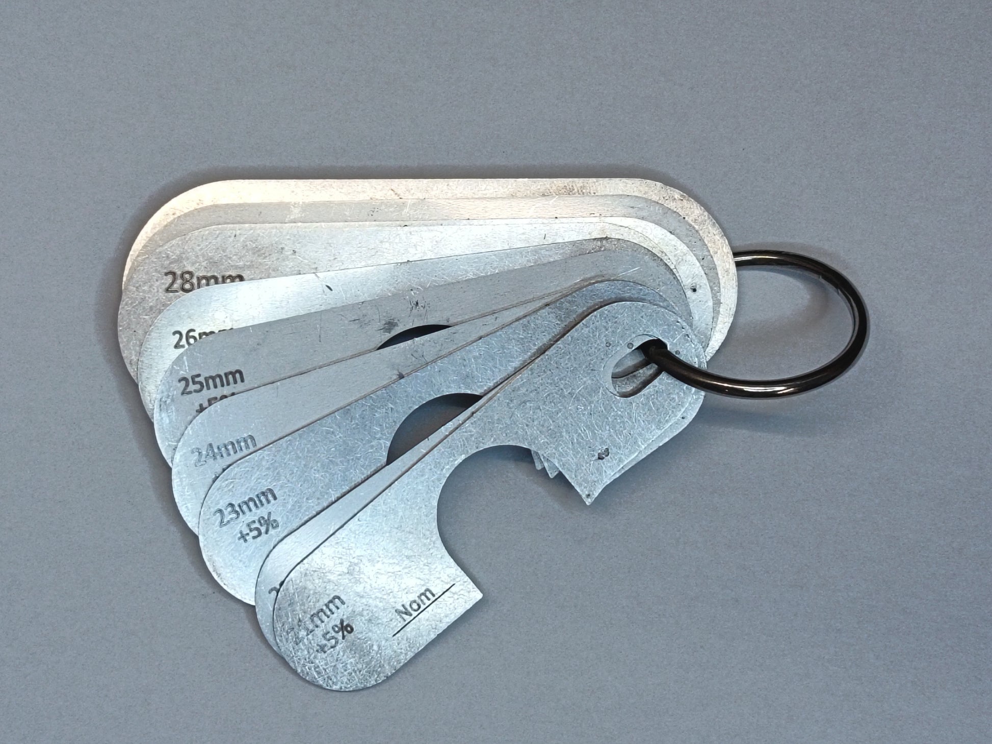 wire rope and sheave gauge  on a grey background