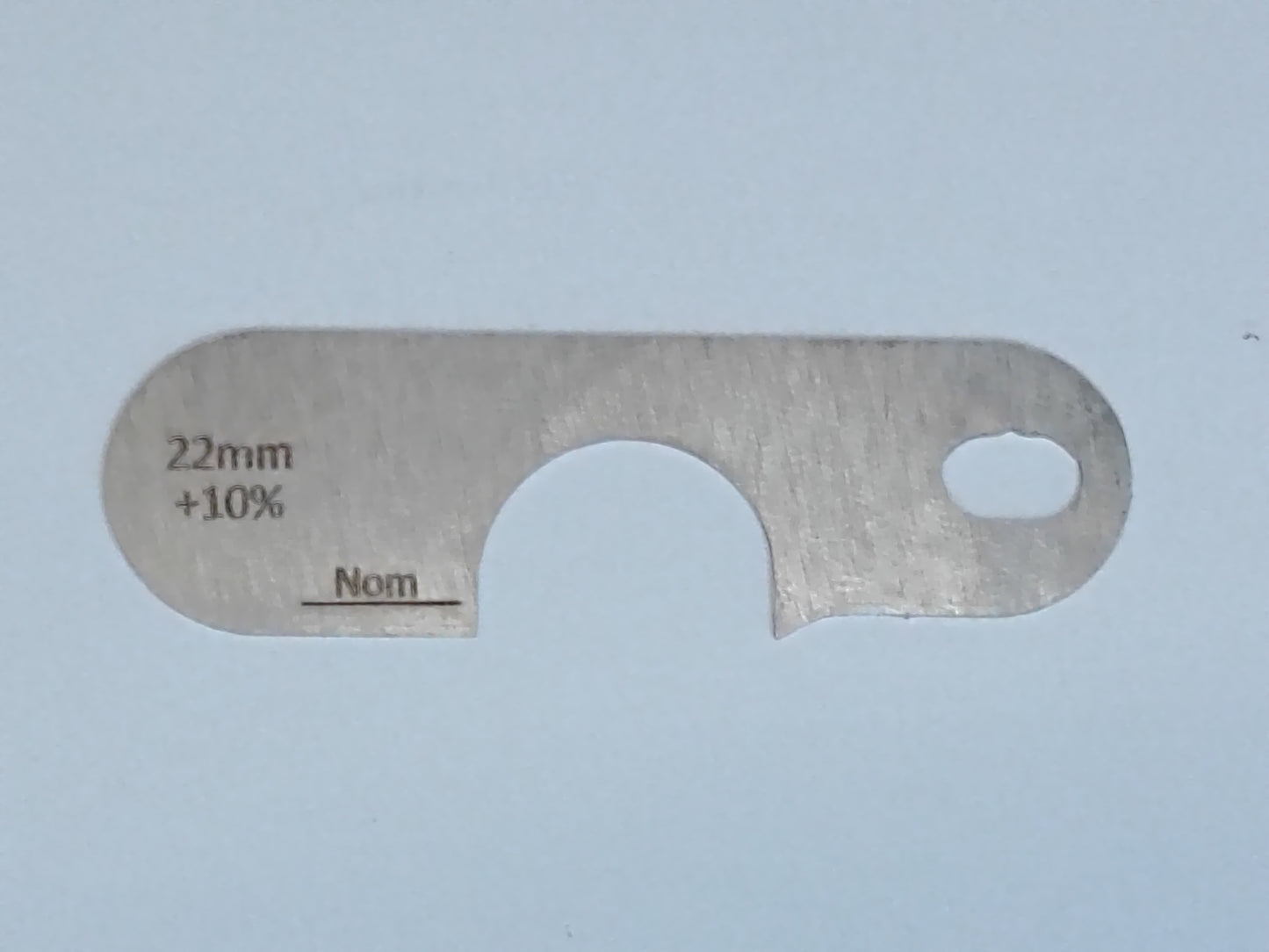 wire rope and sheave gauge  on a grey background
