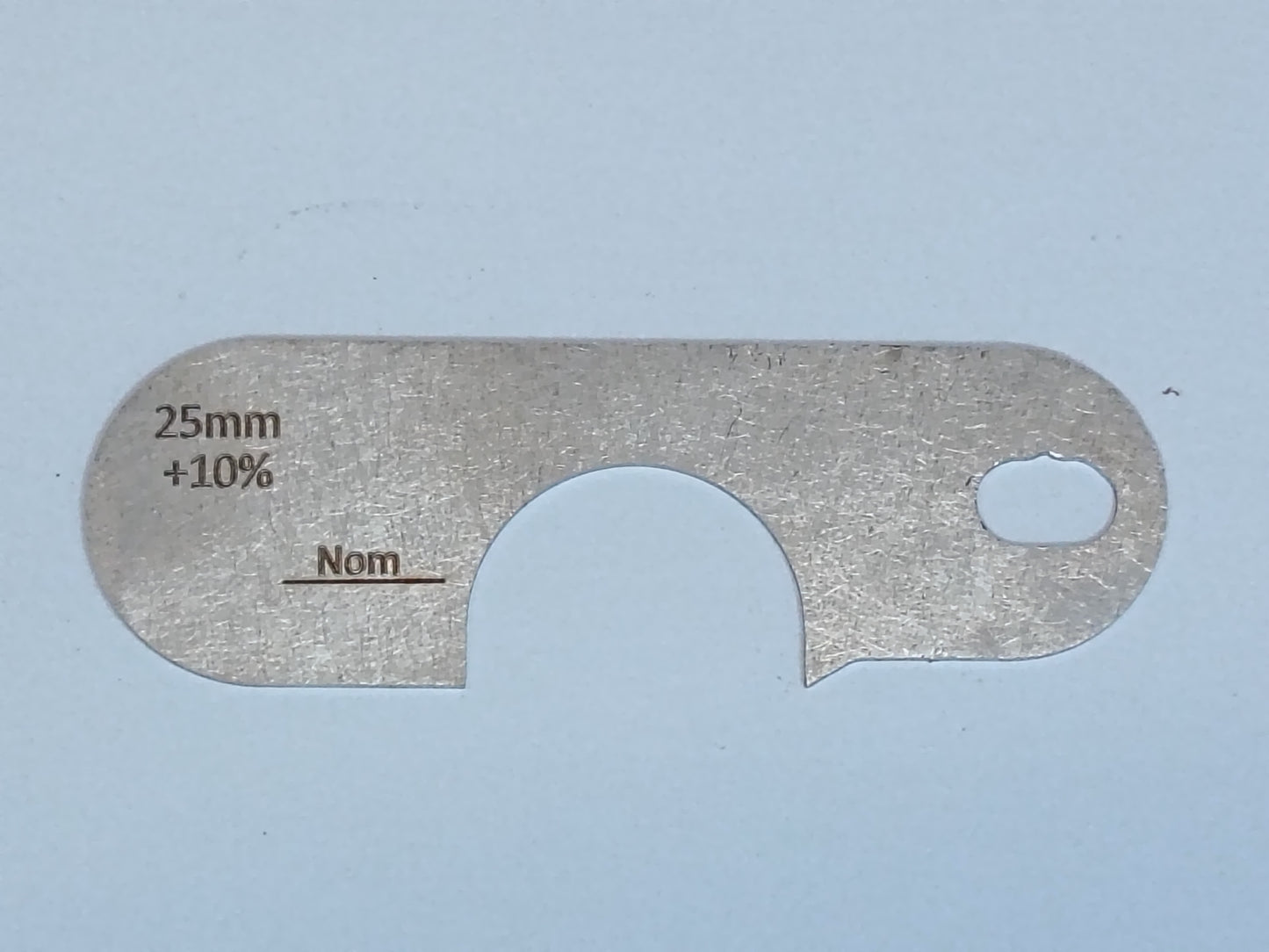 wire rope and sheave gauge  on a grey background