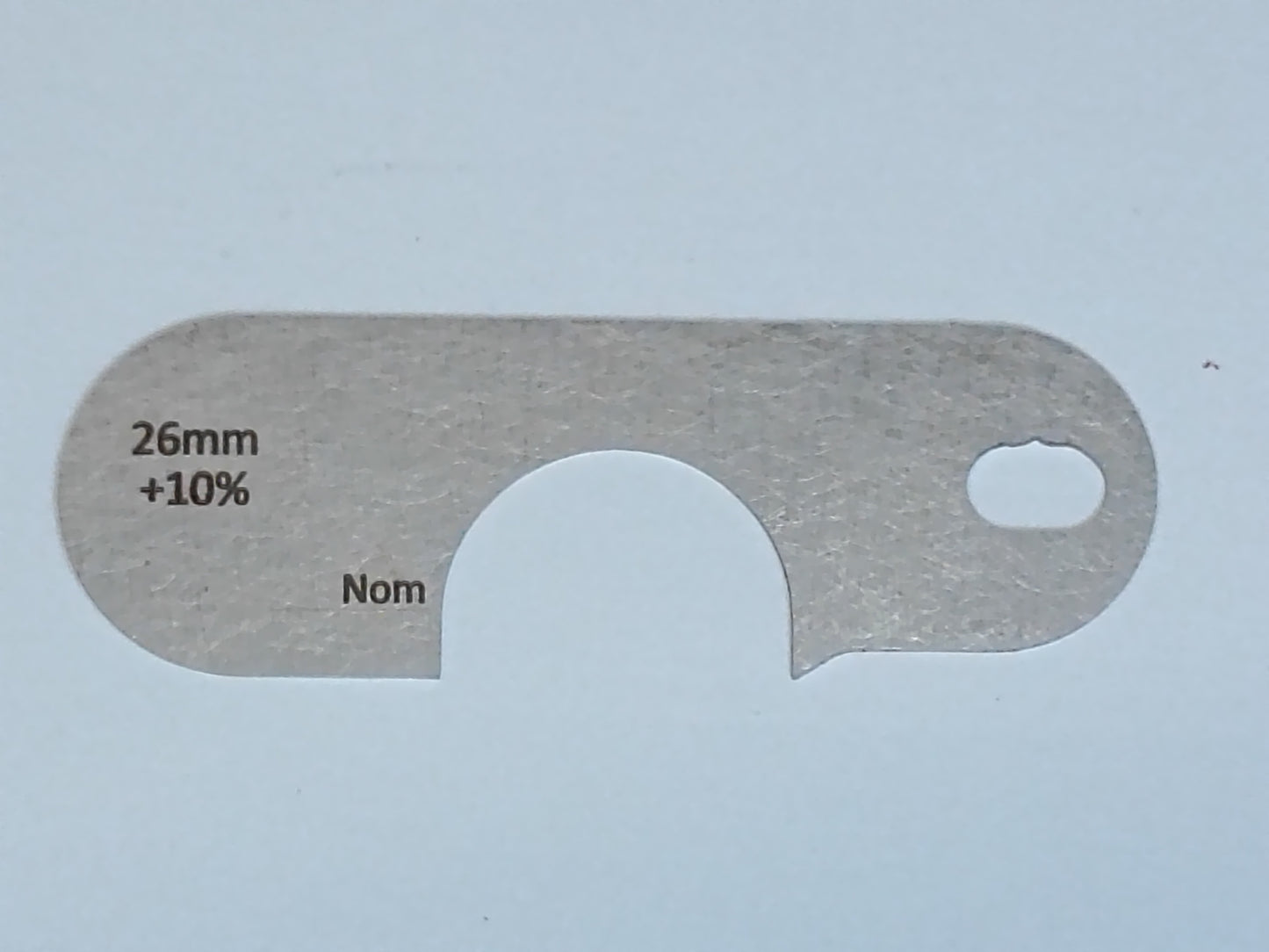 wire rope and sheave gauge  on a grey background