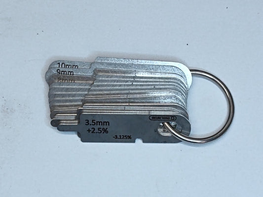 wire rope and sheave gauge  on a grey background