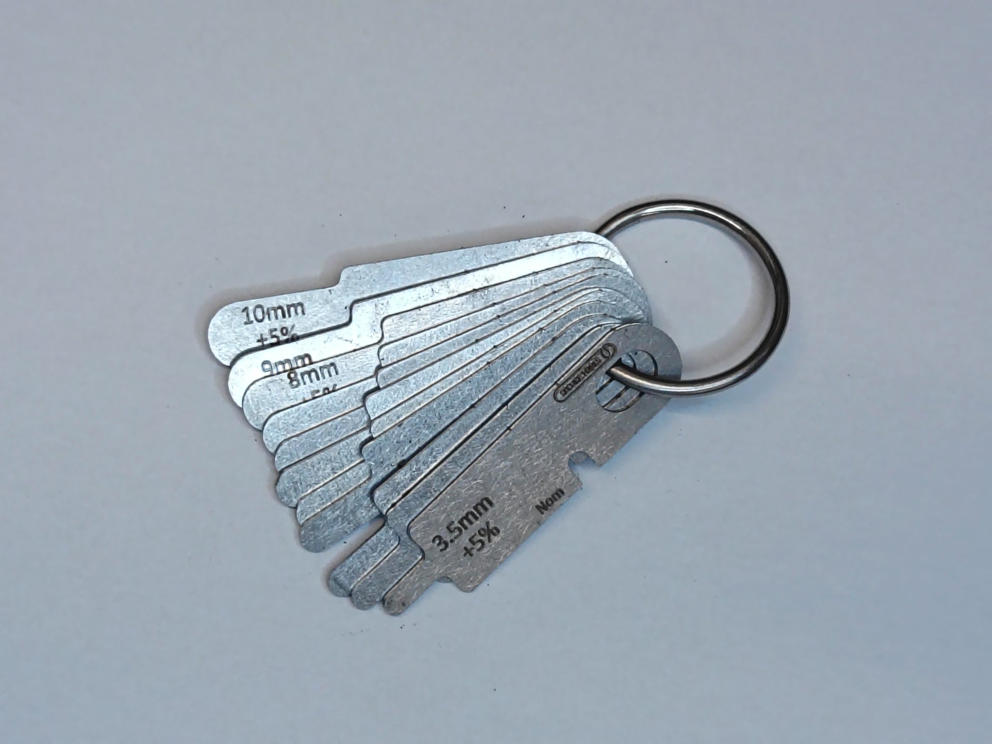 wire rope and sheave gauge  on a grey background