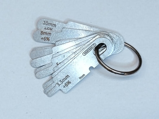 wire rope and sheave gauge  on a grey background