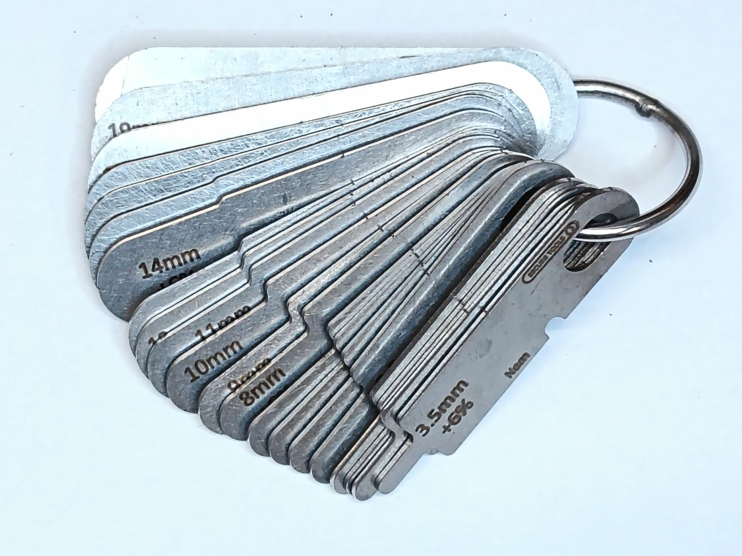 wire rope and sheave gauge  on a grey background