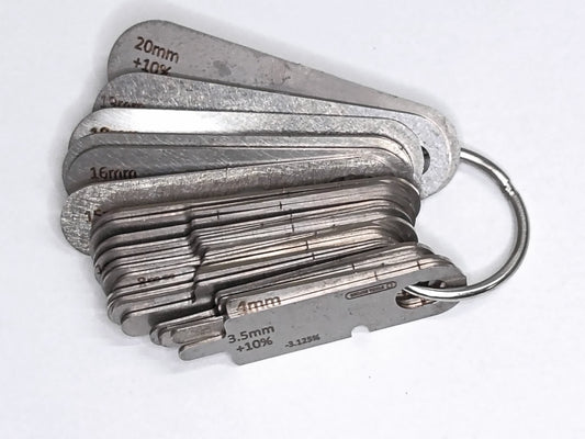 wire rope and sheave gauge  on a grey background