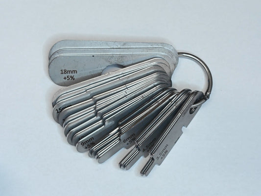 wire rope and sheave gauge  on a grey background