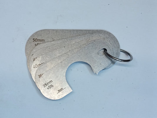 wire rope and sheave gauge  on a grey background