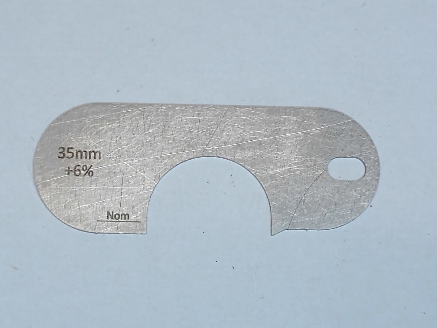 wire rope and sheave gauge  on a grey background