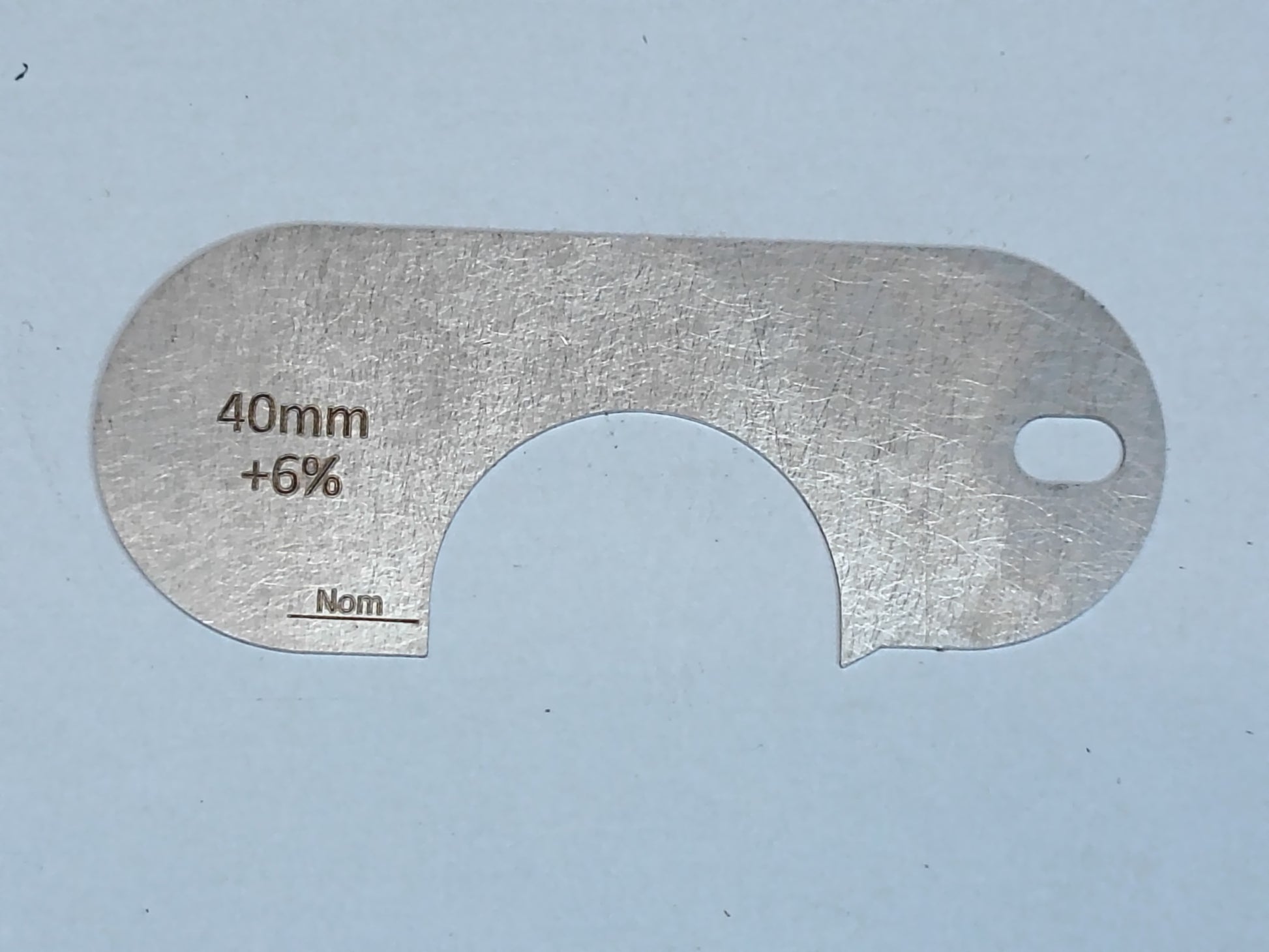 wire rope and sheave gauge  on a grey background