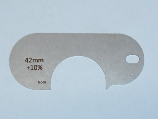 wire rope and sheave gauge  on a grey background
