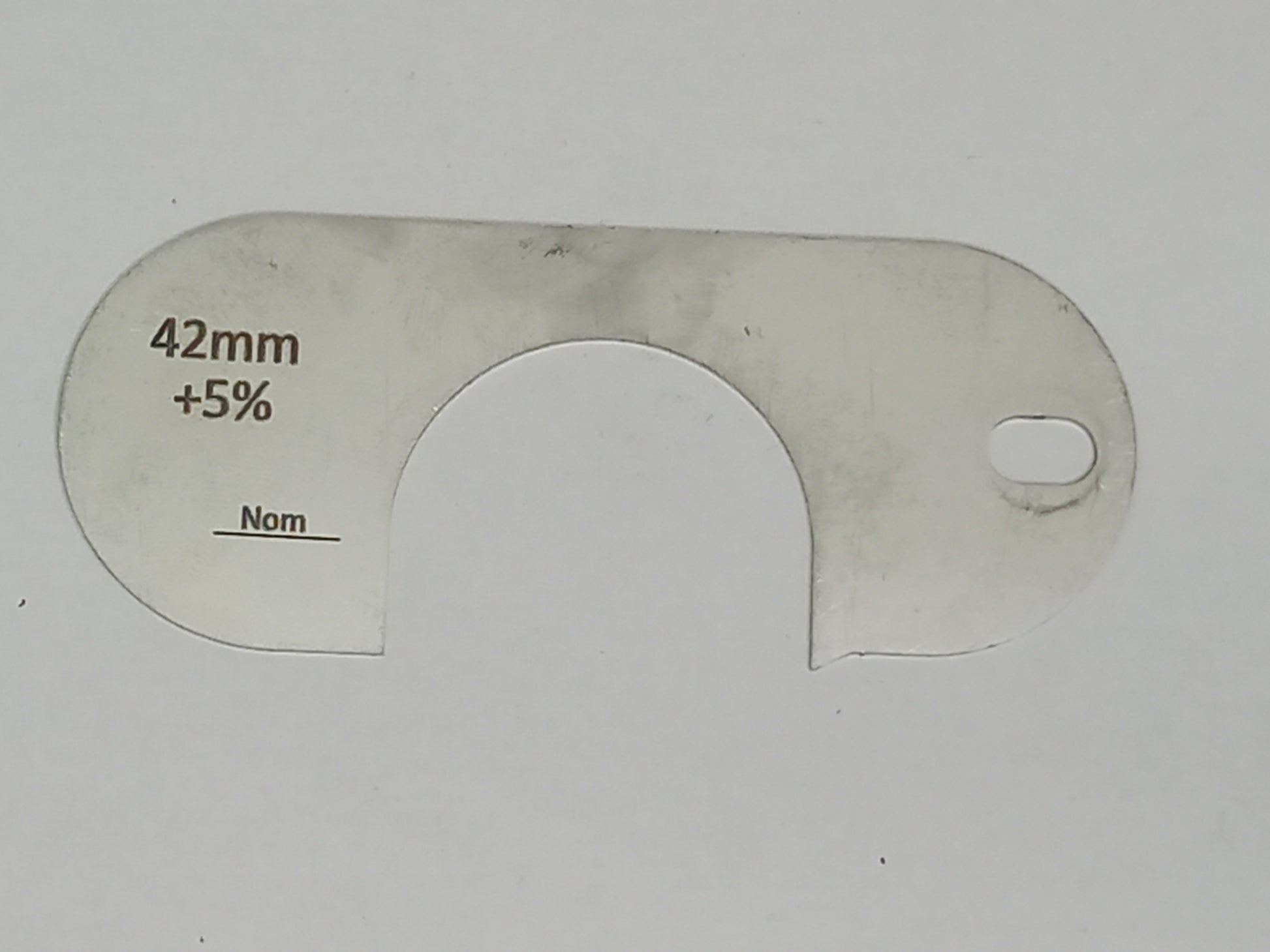wire rope and sheave gauge  on a grey background