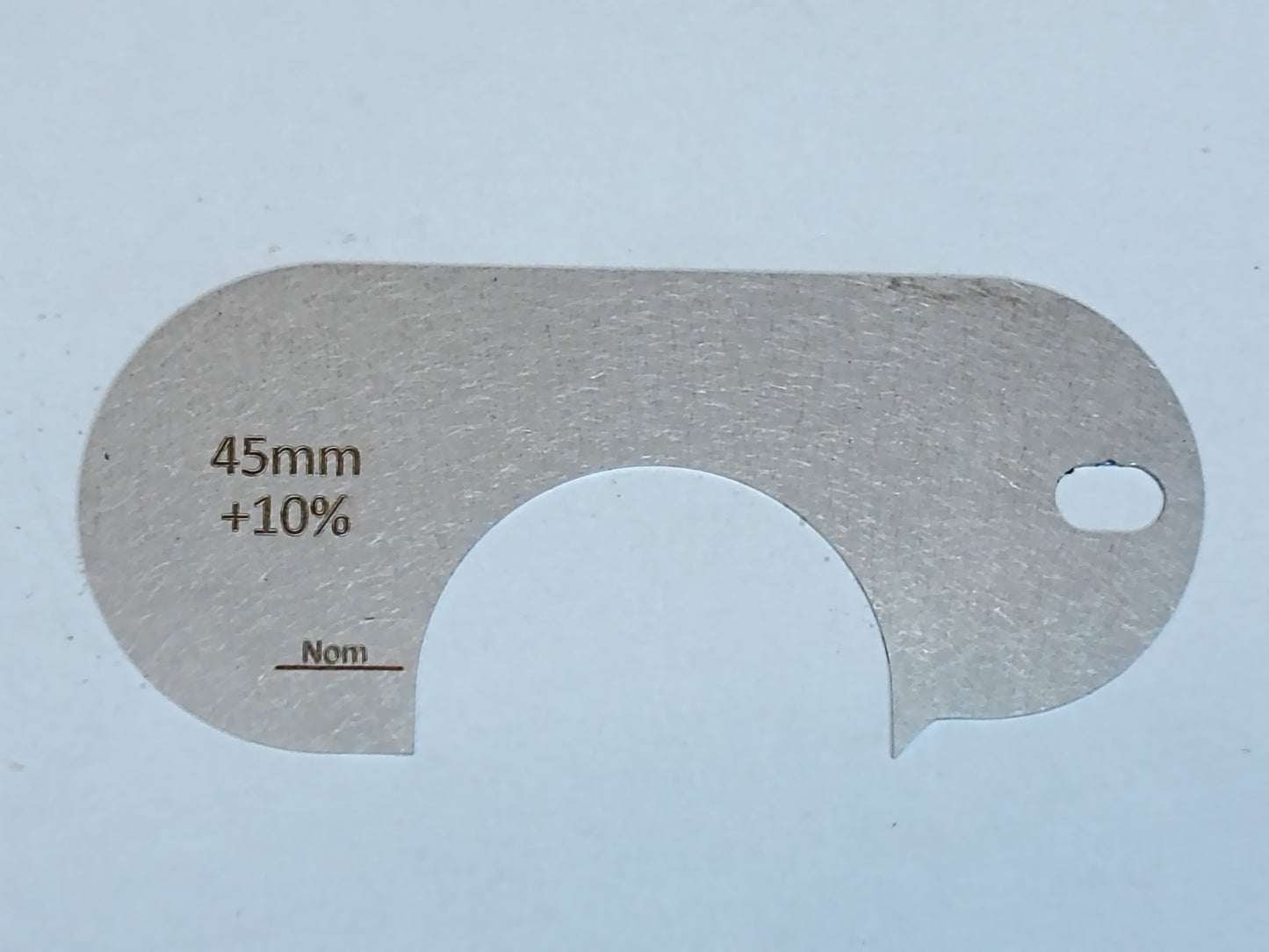 wire rope and sheave gauge  on a grey background