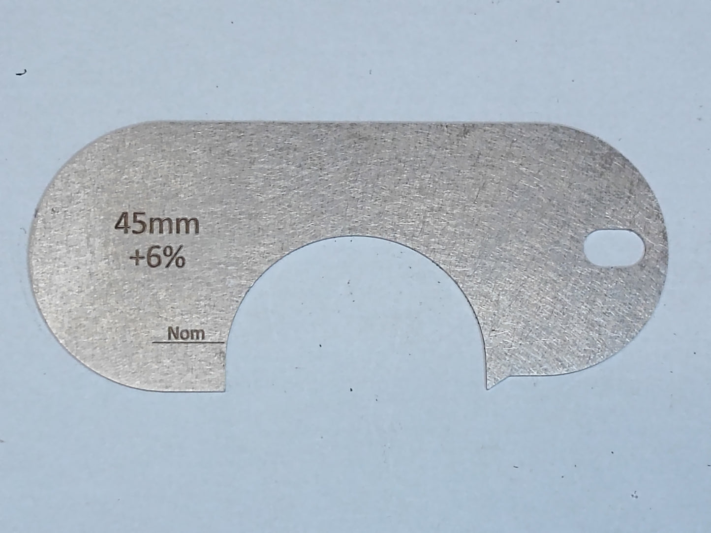 wire rope and sheave gauge  on a grey background