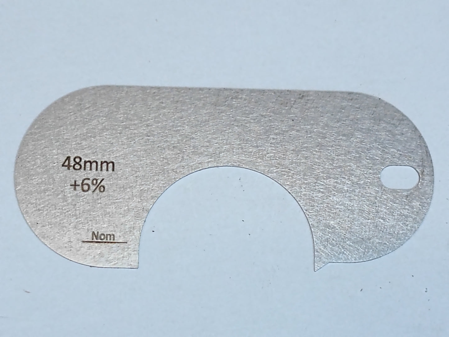 wire rope and sheave gauge  on a grey background