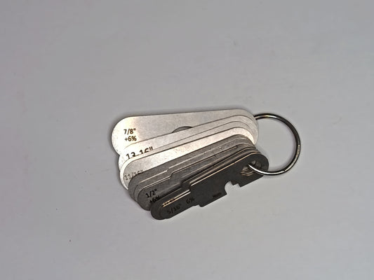 wire rope and sheave gauge  on a grey background
