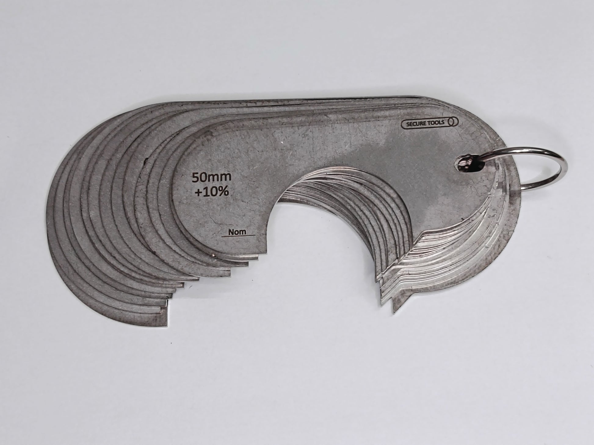 wire rope and sheave gauge  on a grey background
