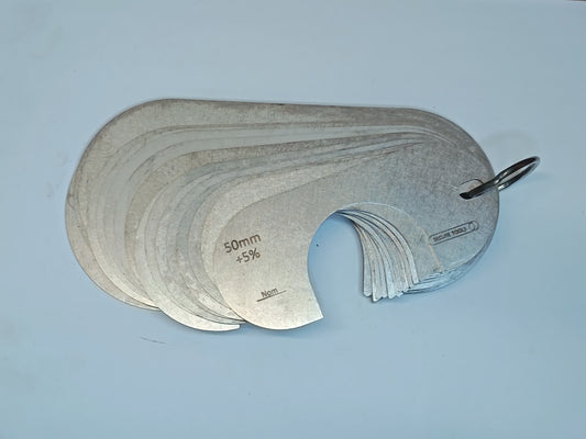 wire rope and sheave gauge  on a grey background