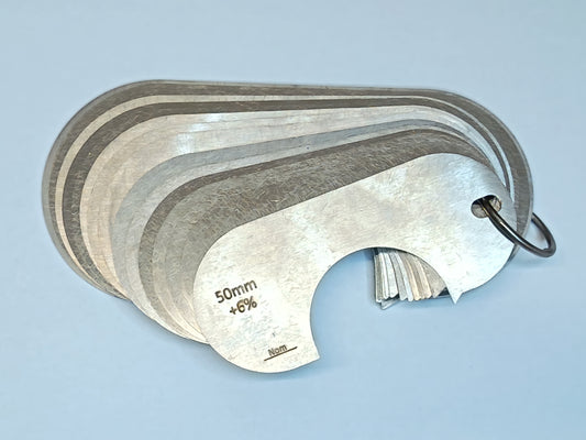 wire rope and sheave gauge  on a grey background