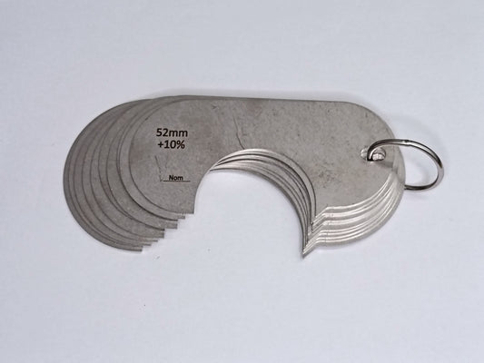 wire rope and sheave gauge  on a grey background