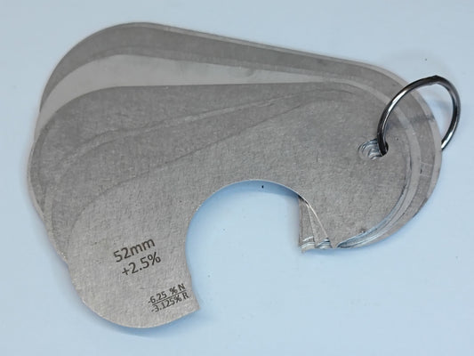 wire rope and sheave gauge  on a grey background