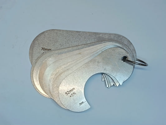 wire rope and sheave gauge  on a grey background