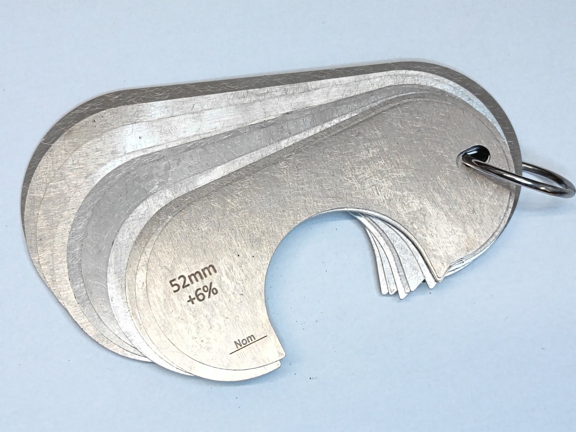 wire rope and sheave gauge  on a grey background