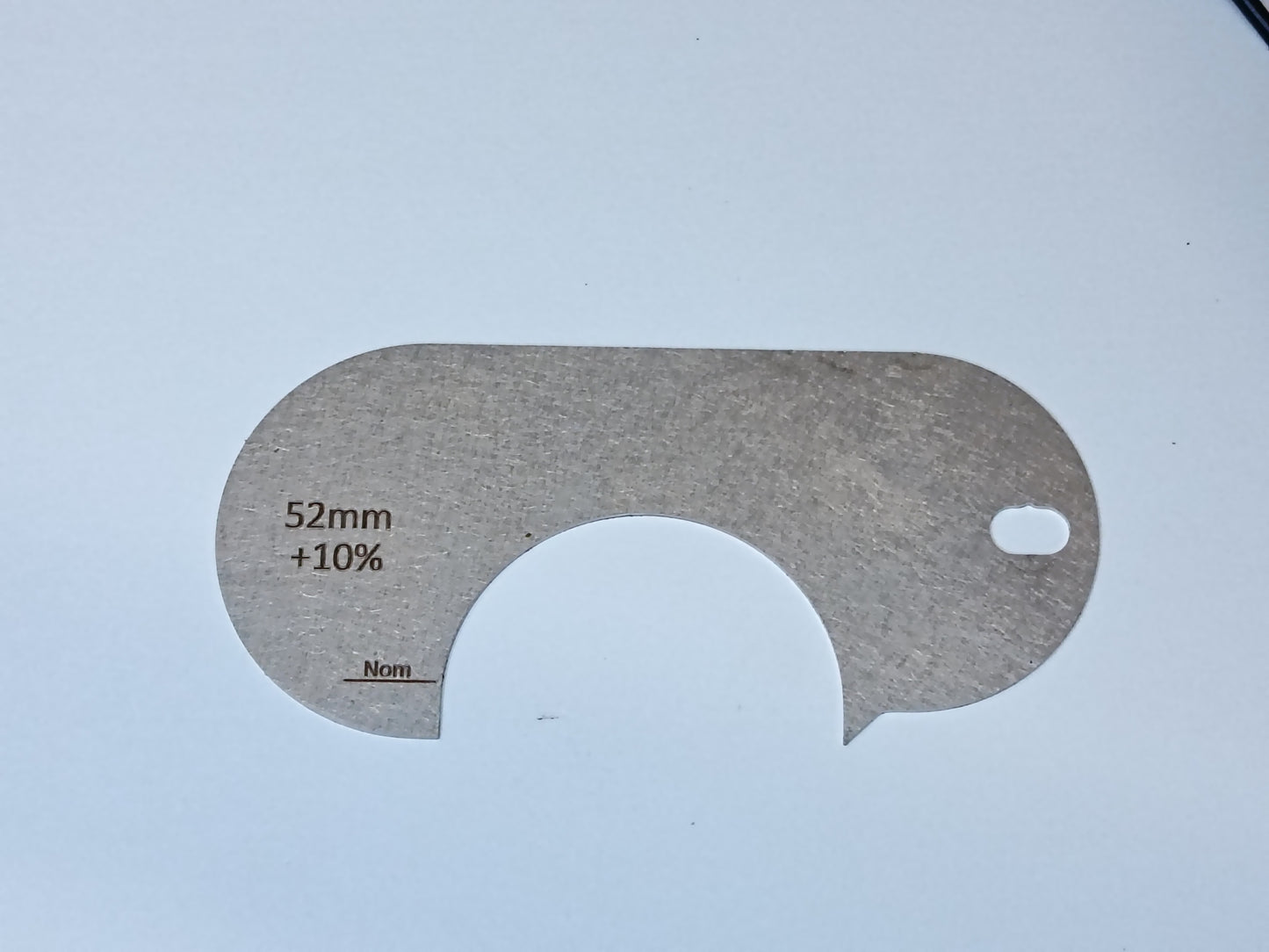 wire rope and sheave gauge  on a grey background