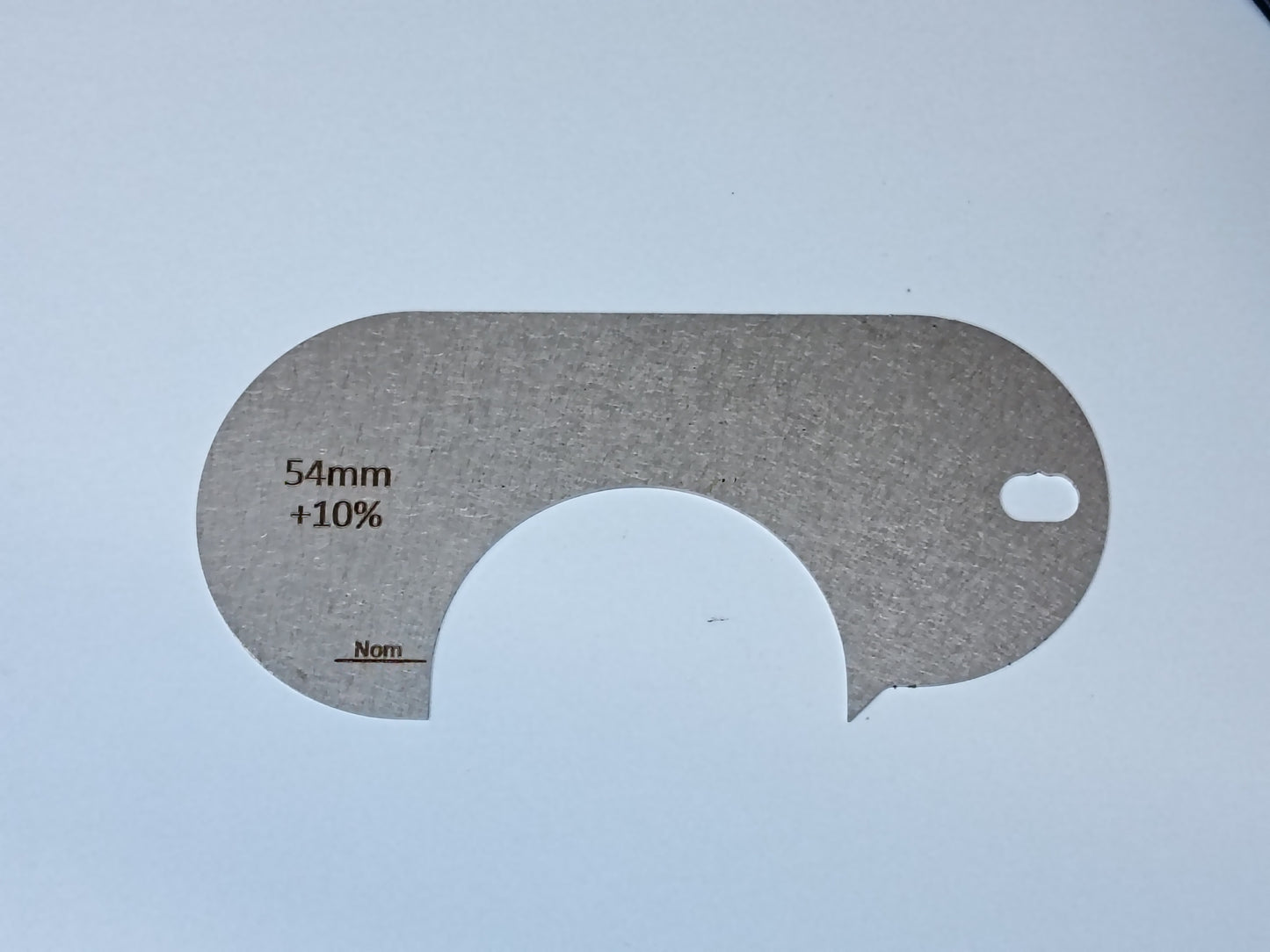 wire rope and sheave gauge  on a grey background