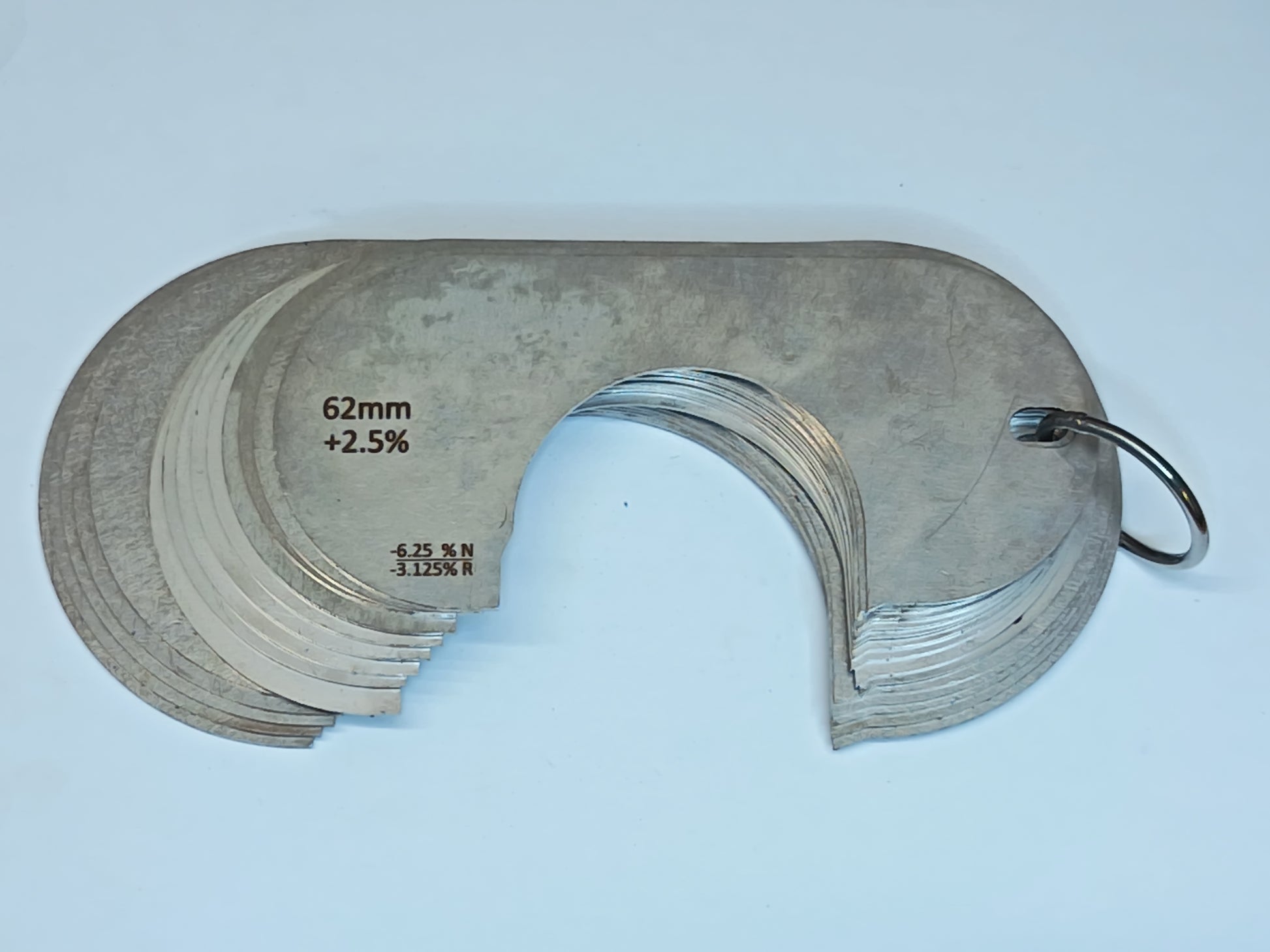wire rope and sheave gauge  on a grey background