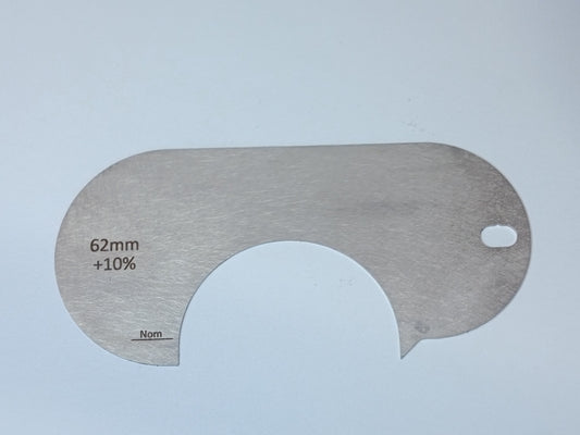 wire rope and sheave gauge  on a grey background