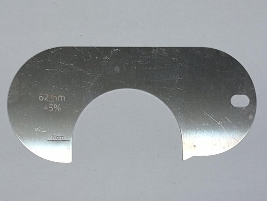 wire rope and sheave gauge  on a grey background
