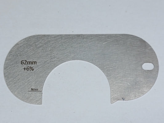 wire rope and sheave gauge  on a grey background