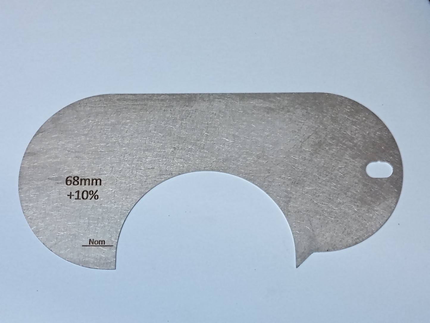 wire rope and sheave gauge  on a grey background