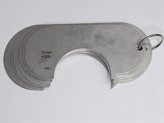 wire rope and sheave gauge  on a grey background