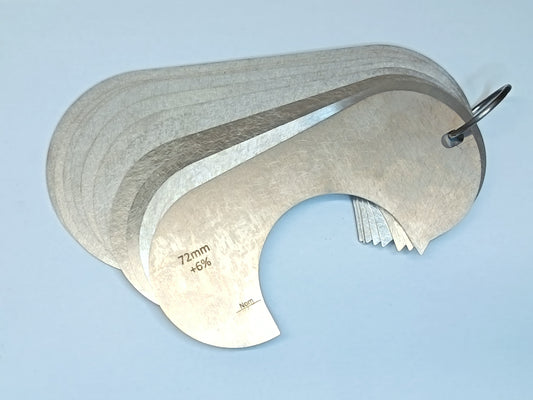 wire rope and sheave gauge  on a grey background