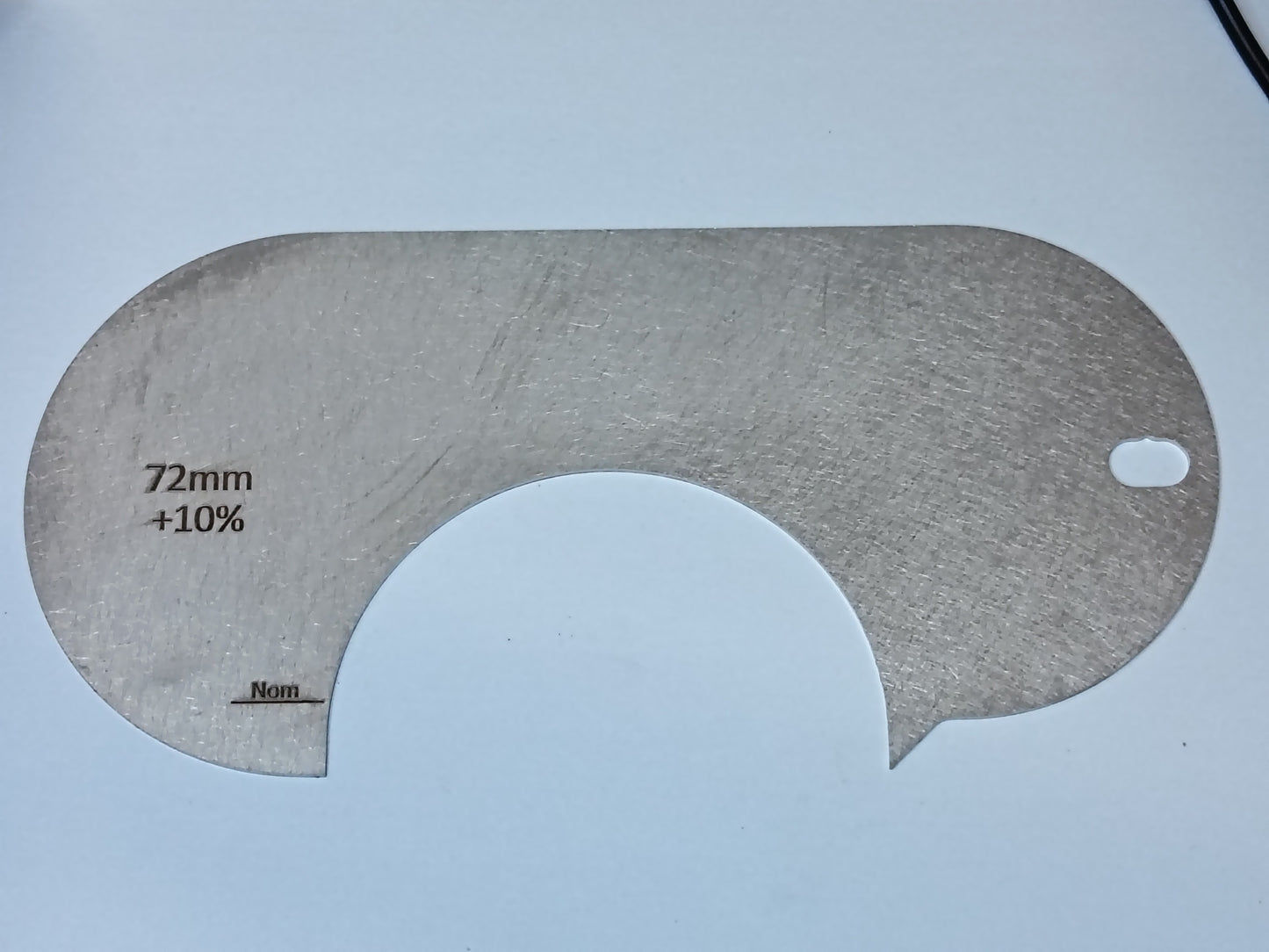 wire rope and sheave gauge  on a grey background