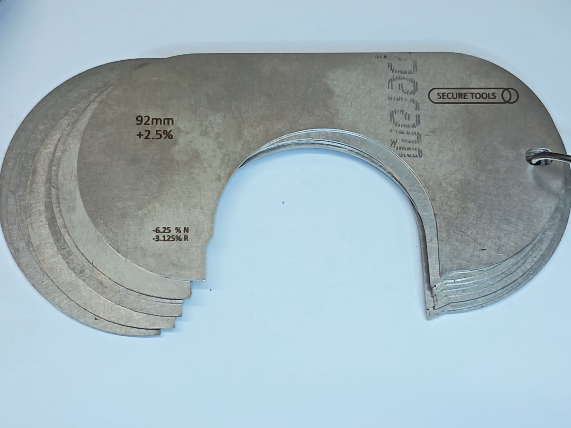 wire rope and sheave gauge  on a grey background